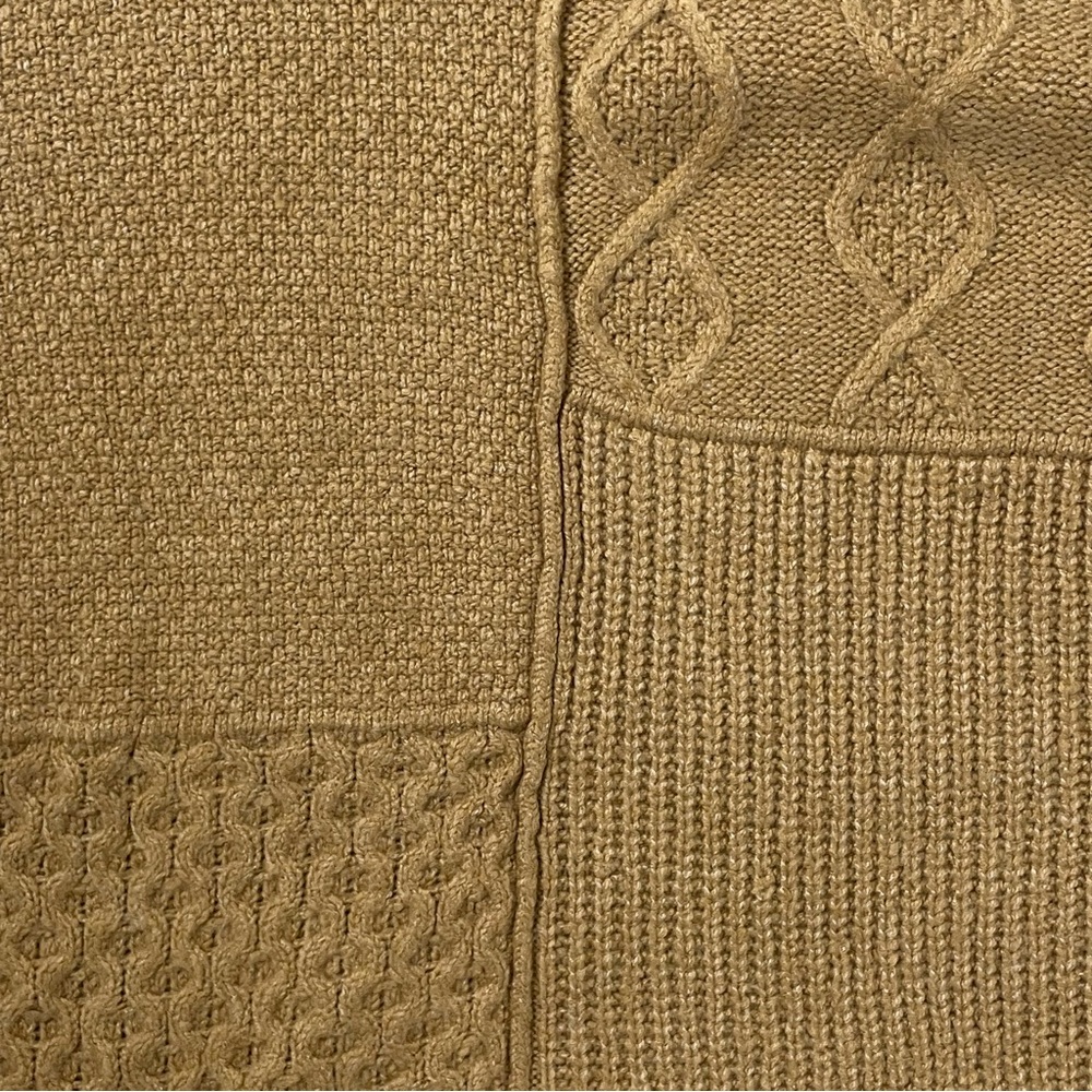 American Eagle Camel Brown Patchwork Cable Knit L… - image 4